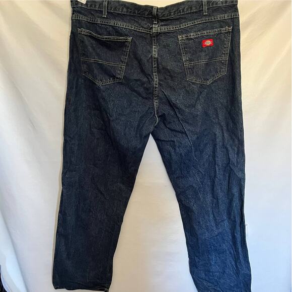 Dickies Straight Leg Blue Mens Jeans Size 44x32 Dark Wash Denim Western Work - Picture 5 of 10